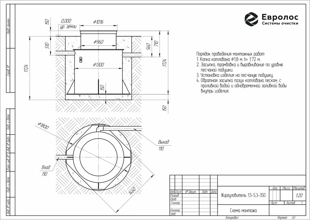 Монтажная схема Евролос Норма 5,3-350